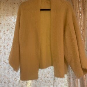Anthropologie Cream Cardigan Sweater Soft Knit Open Front